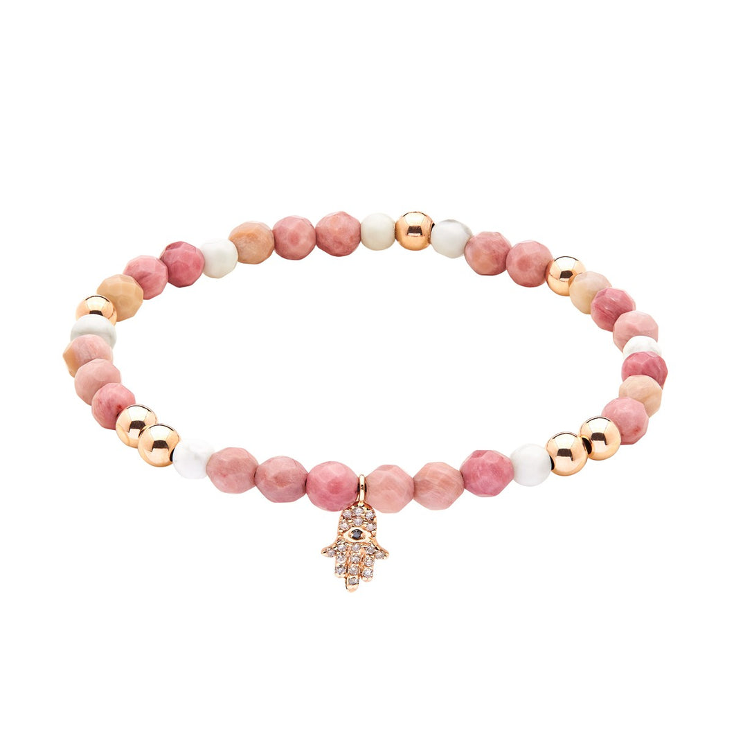 Pink And White - Energy Hamsa Bracelet