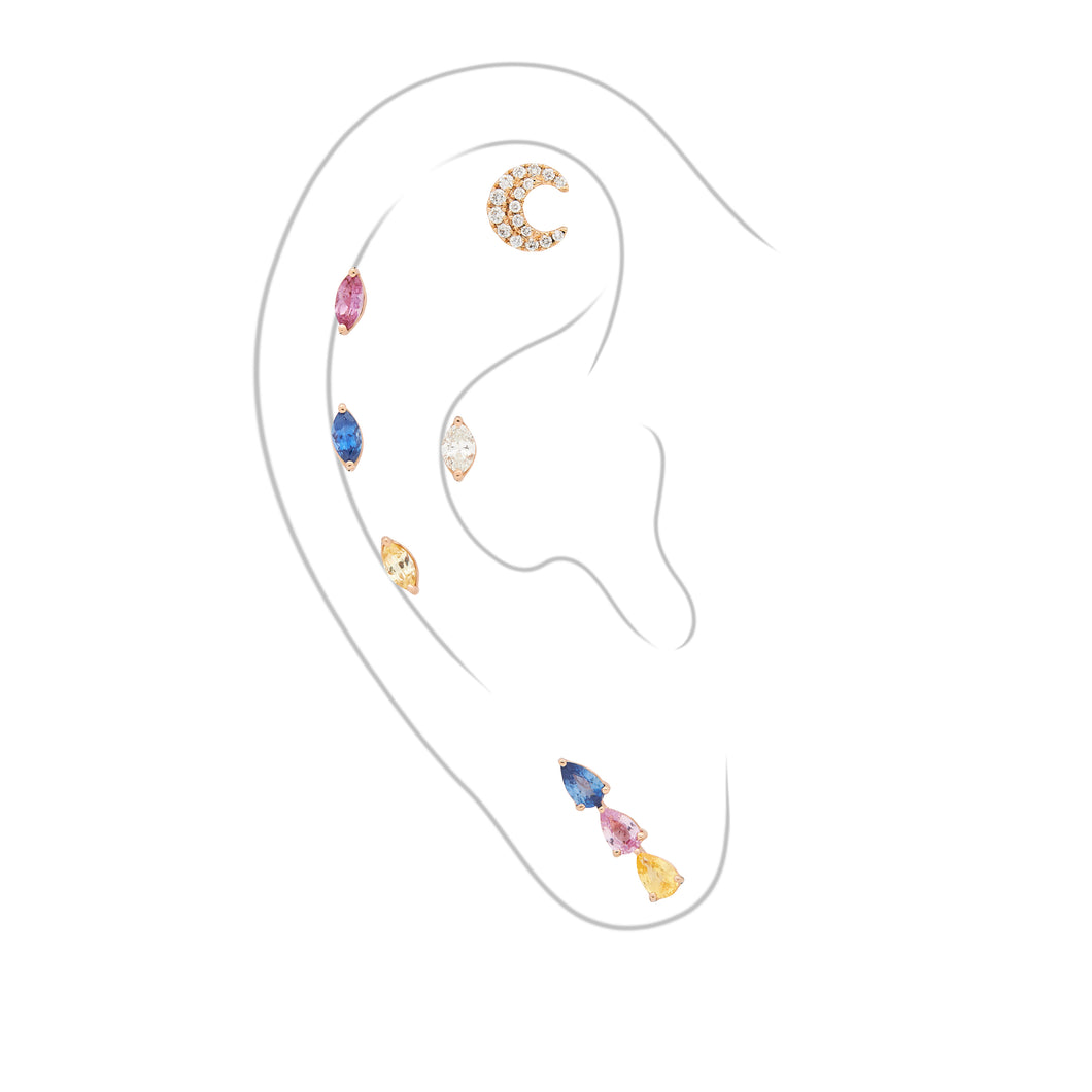 Ear Jewelry - Rainbow and Moon