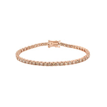 Load image into Gallery viewer, Tennis bracelet- Rose gold&amp;Brown Diamonds
