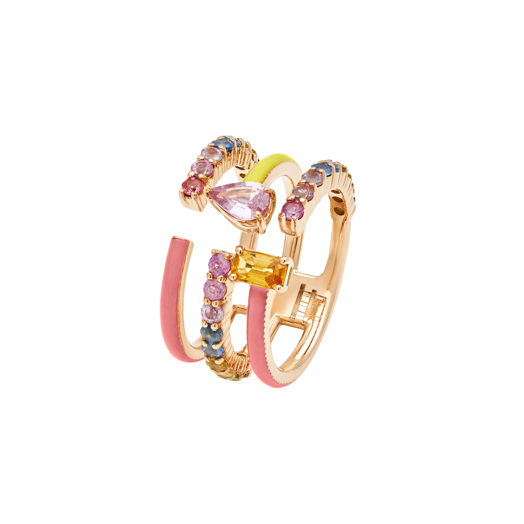 Pink and Yellow - 3 Hoops