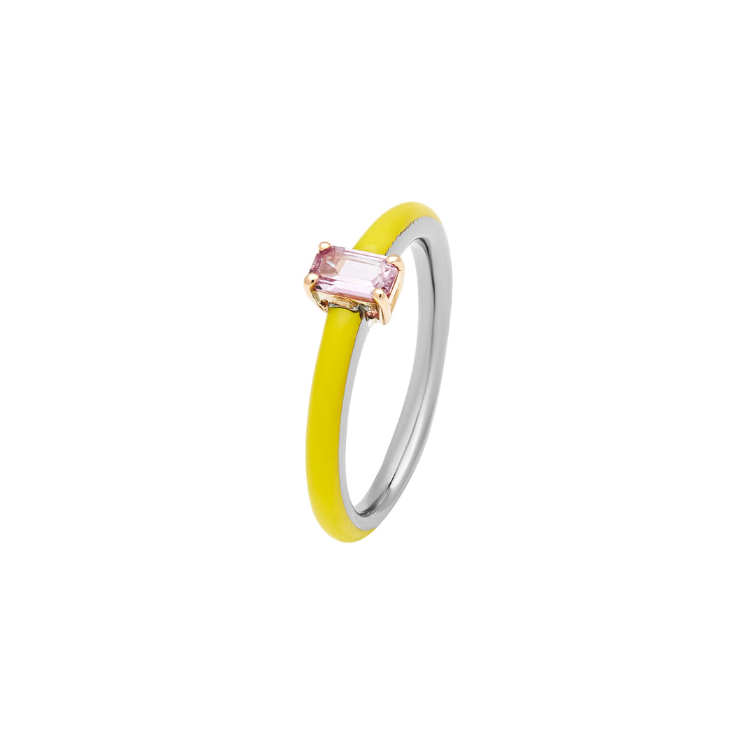 Yellow and Pink - Emerald Cut
