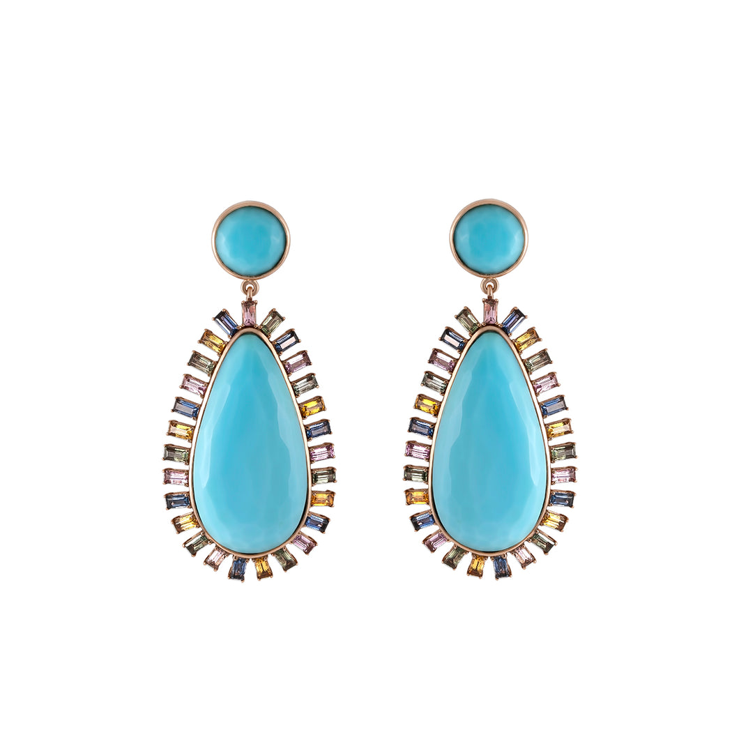 Turquoise- Rainbow Earrings