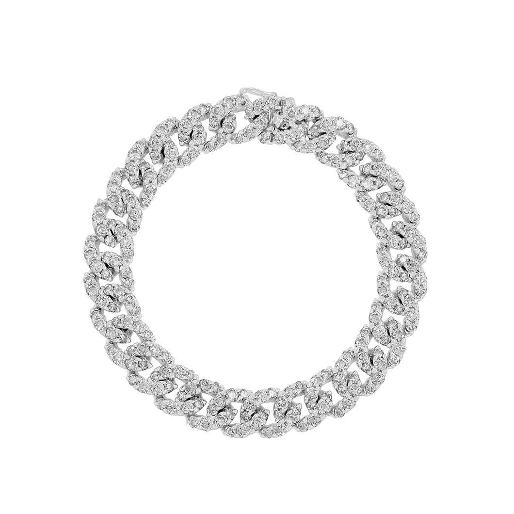 Chain bracelet - white gold&white diamonds