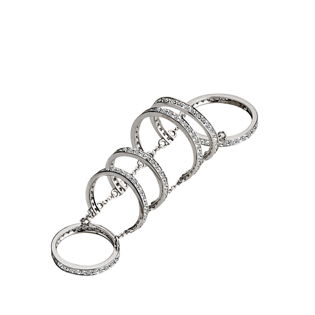 Multihoop ring 6 hoops - white