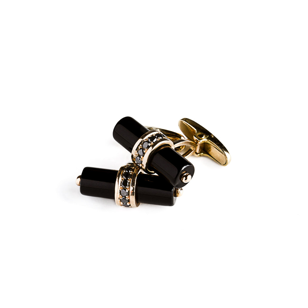 Onyx & rose gold cufflinks