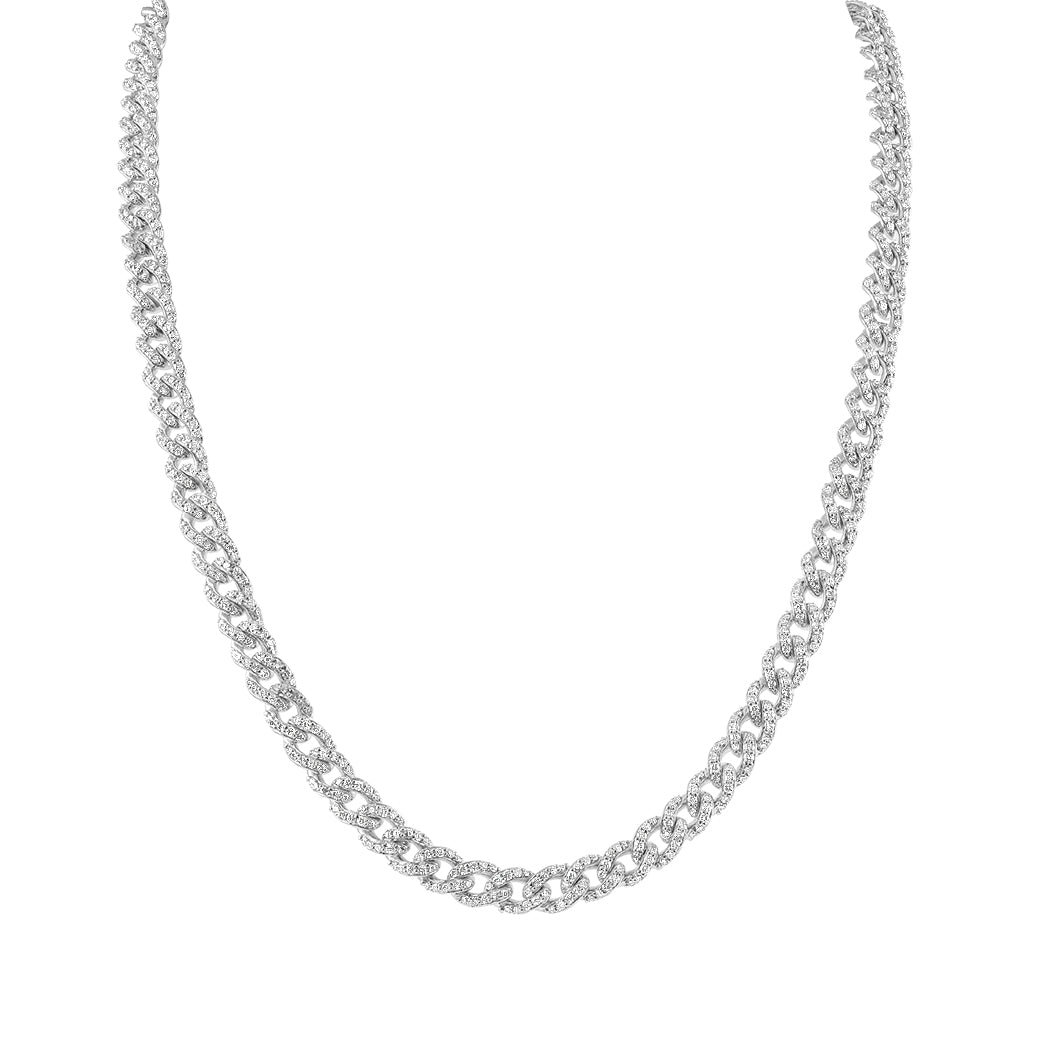 Pave necklace- White gold& white diamonds