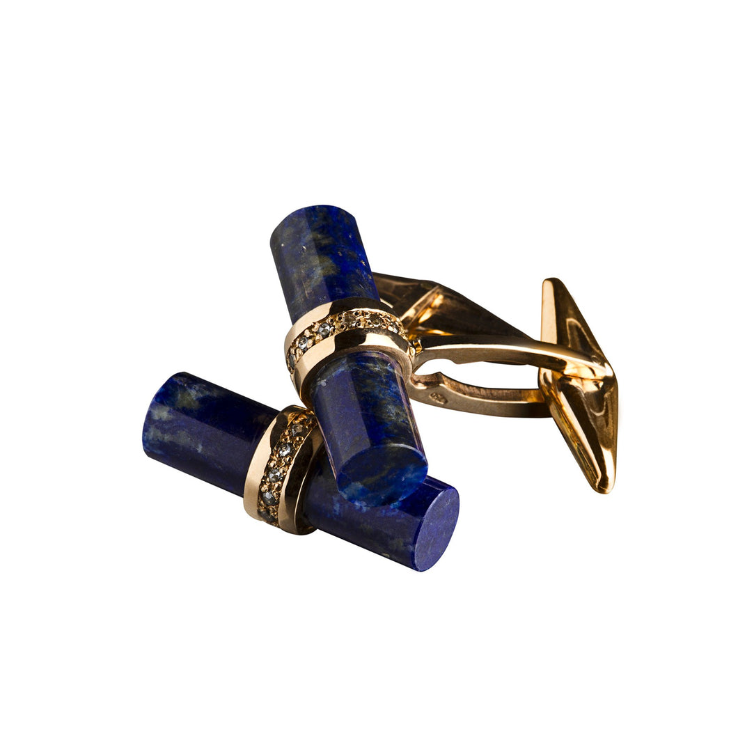 Lapis lazuli & rose gold cufflinks - SOLD OUT