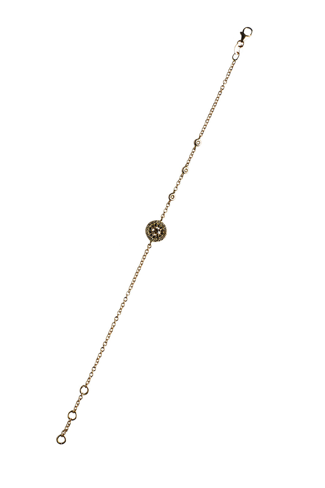 Mini round eye bracelet - rose gold chain