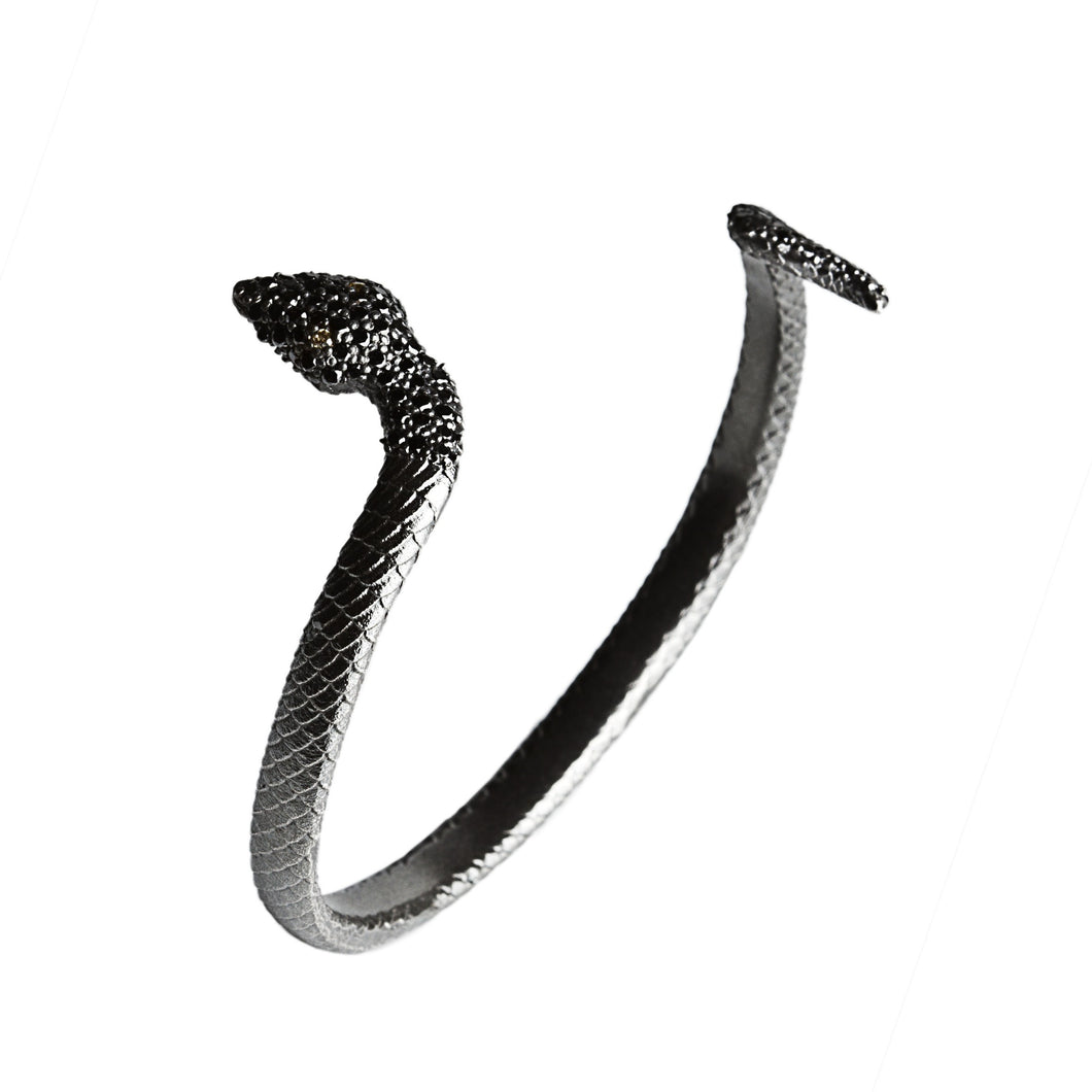 Snake bracelet - silver & black