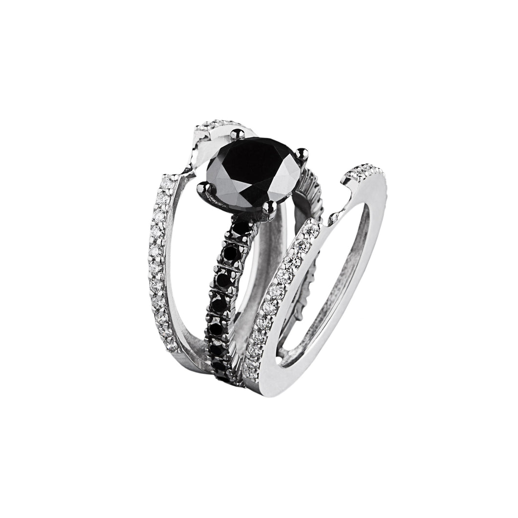 Black diamond solitaire - White diamonds covers