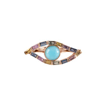 Load image into Gallery viewer, Turquoise- Rainbow evil eye ring
