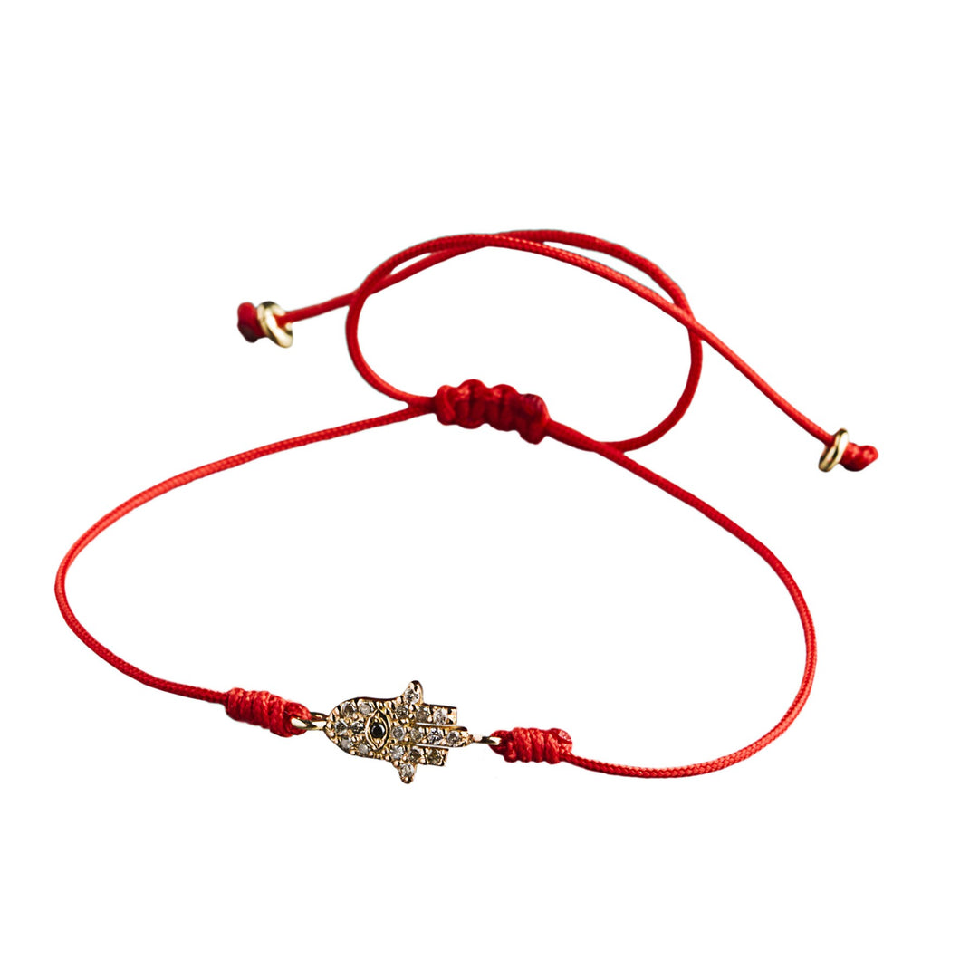 Mini hamsa Red bracelet - Rose Gold