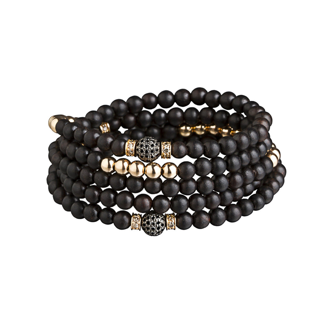 4 Tours Beads Bracelet/Necklace - Onyx