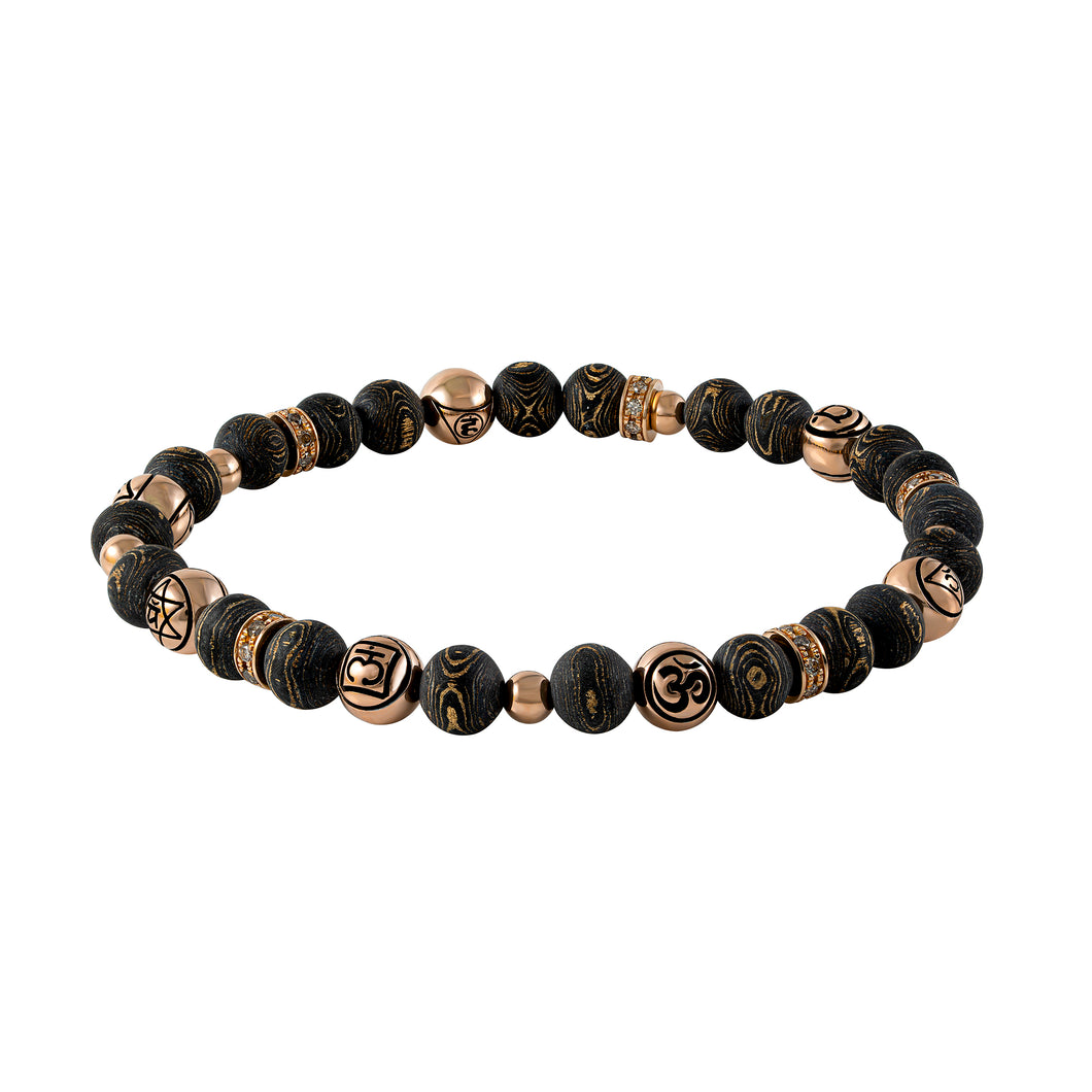 Limited Edition - Black&Gold TPTc - Chakras Balls Bracelet