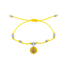 Load image into Gallery viewer, Hamsa pendant- Yellow  Macrame
