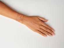 Load image into Gallery viewer, Evil eye hand chain bracelet- Rose Gold&amp;Diamonds
