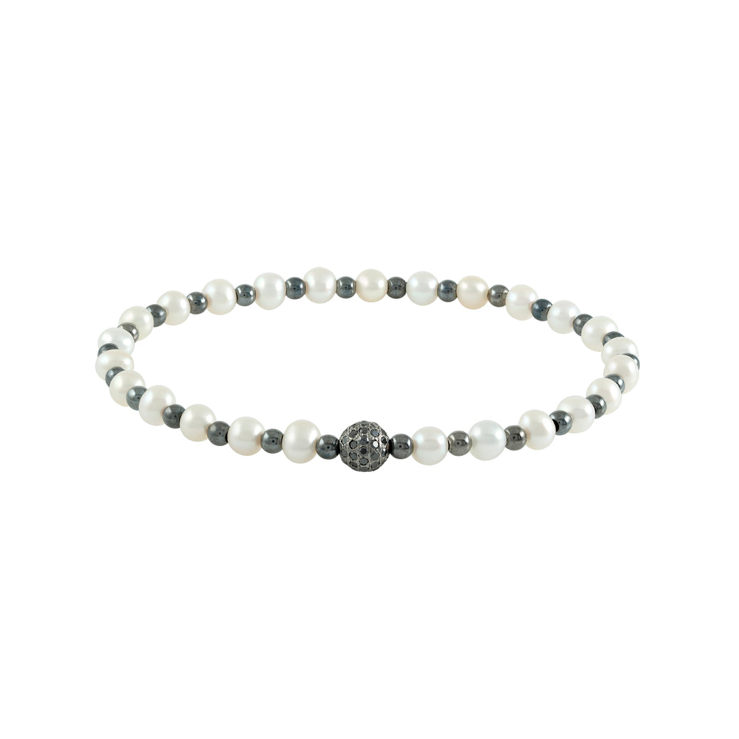 Pearls - silver & diamonds