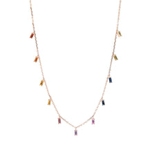 Load image into Gallery viewer, BAGUETTE CUT RAINBOW CHAIN NECKLACE - Size M
