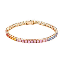 Load image into Gallery viewer, EMERALD CUT RAINBOW RIVIERE BRACELET
