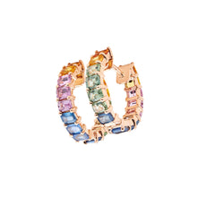 Load image into Gallery viewer, EMERALD CUT RAINBOW EARRINGS - SIZE L
